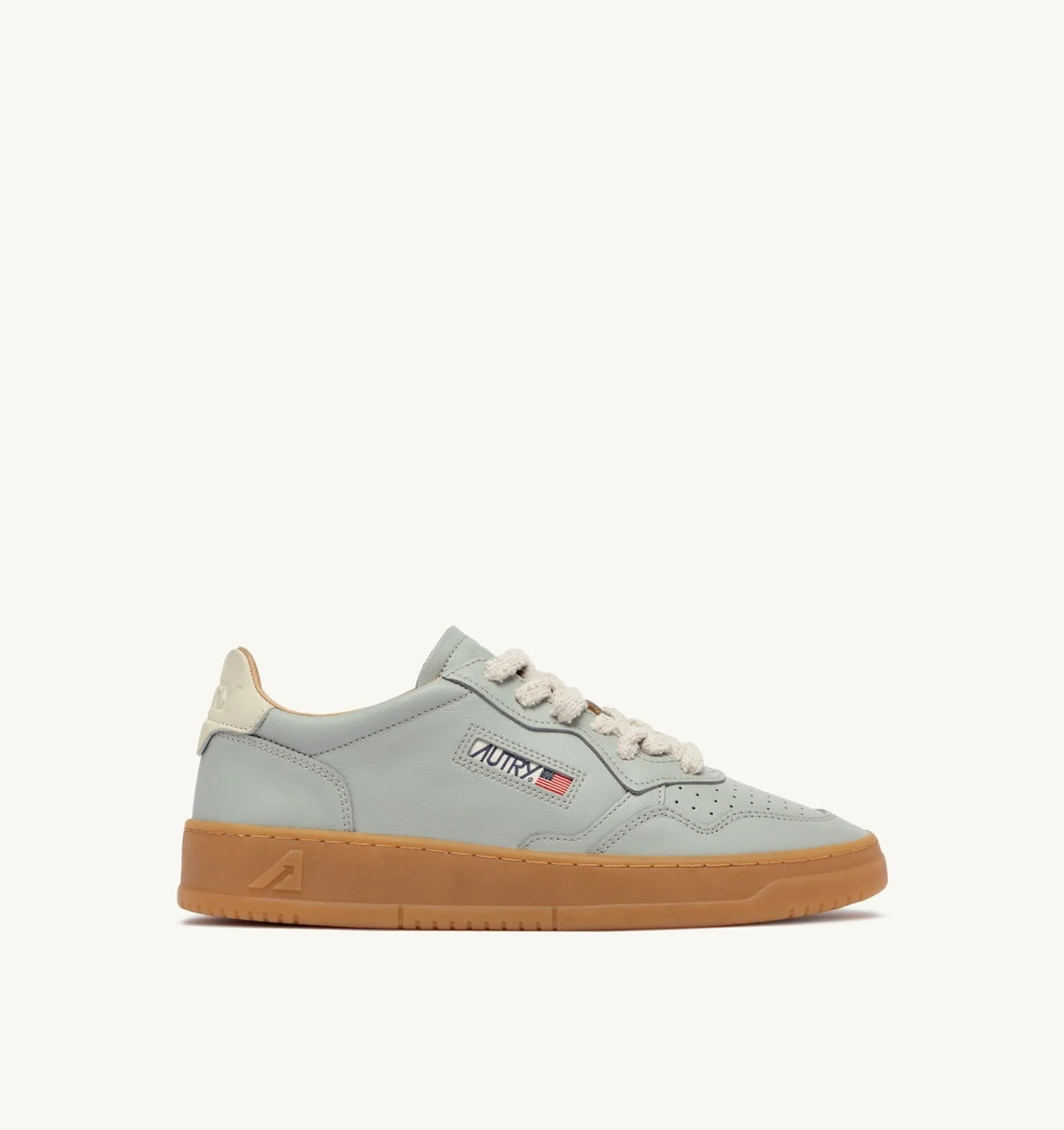 MEDALIST LOW SNEAKERS IN MILITARY AND MARSHMALLOW LEATHER - 1