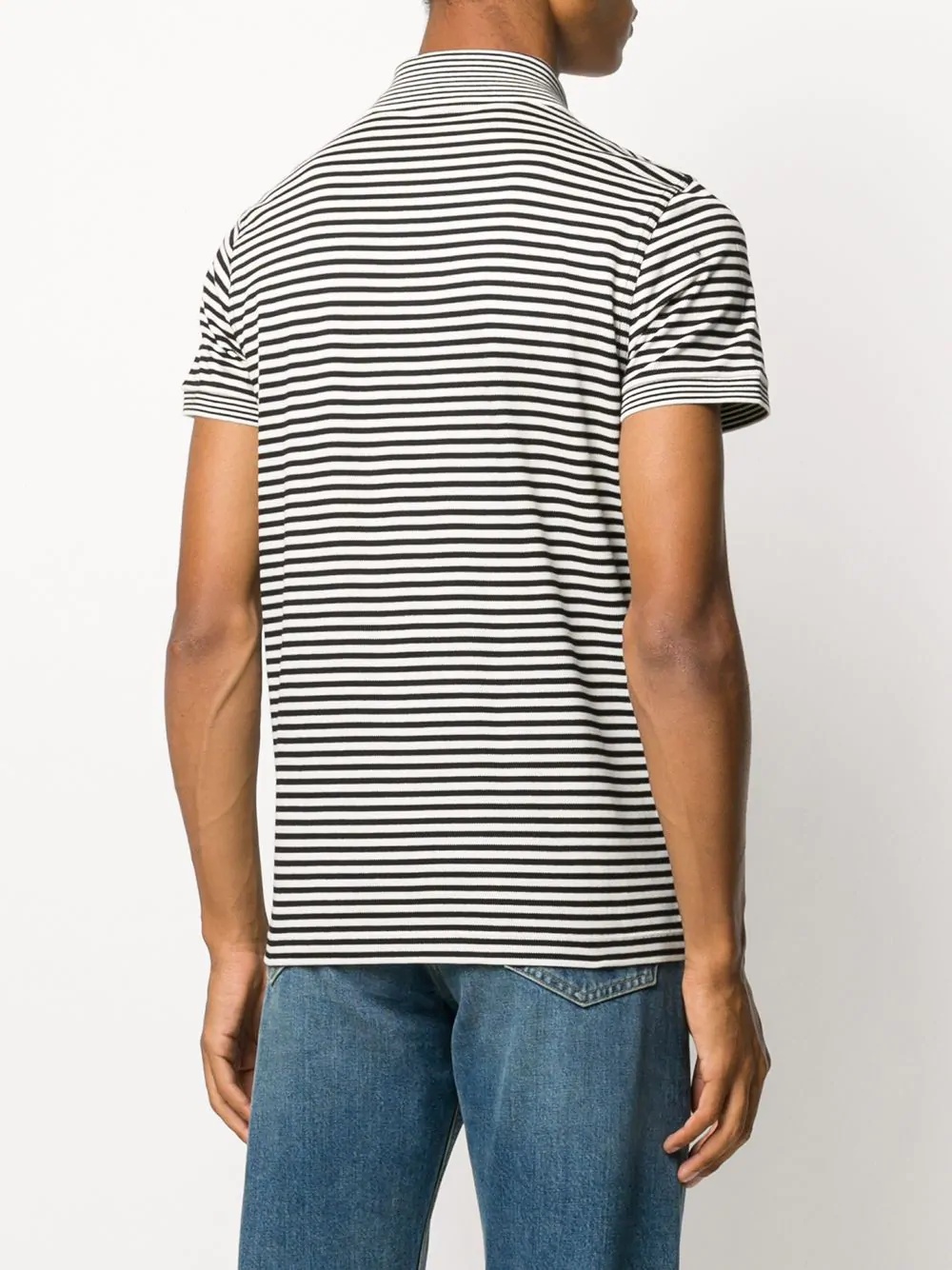 horizontal-stripe short-sleeve polo shirt - 4