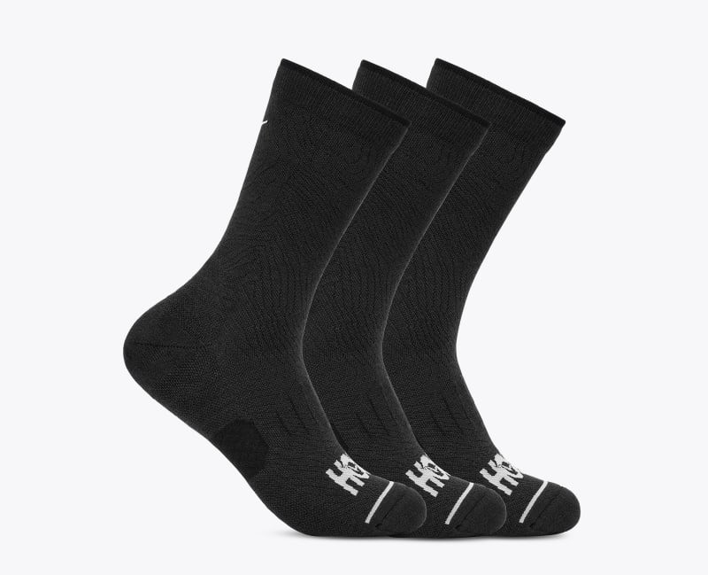 Crew Run Sock 3-Pack in Black/Black/Black 1