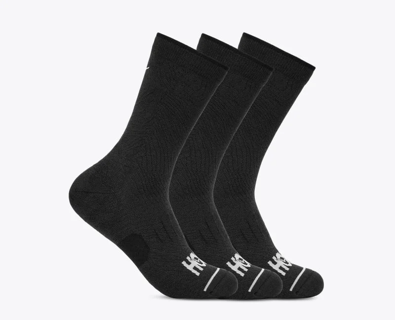 Crew Run Sock 3-Pack in Black/Black/Black - 1