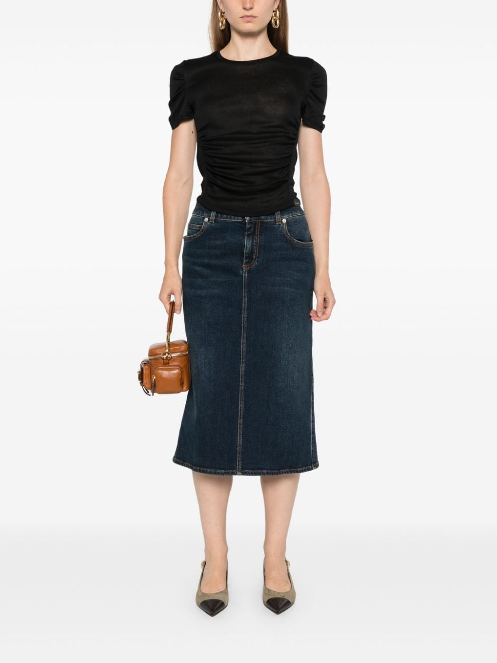 ruched-detailing T-shirt - 2