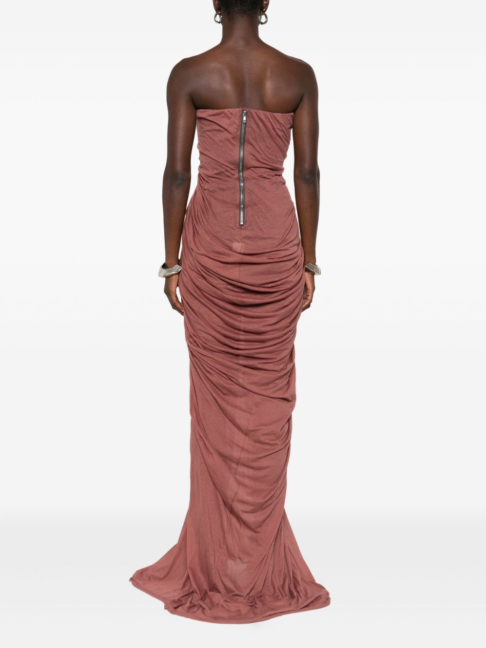 draped strapless maxi dress - 4