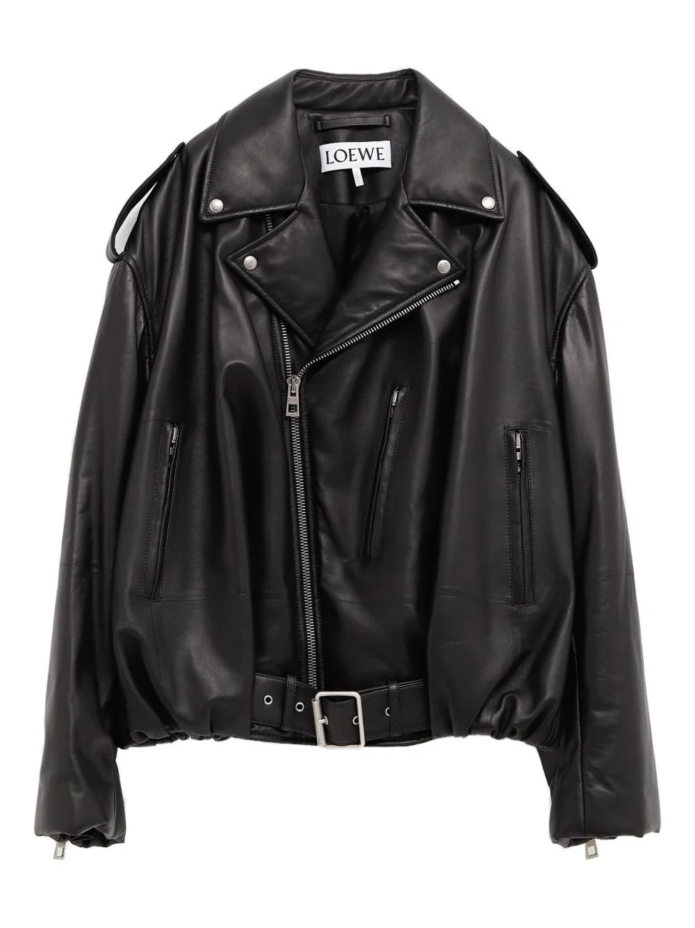 zipped belted jacket - 1