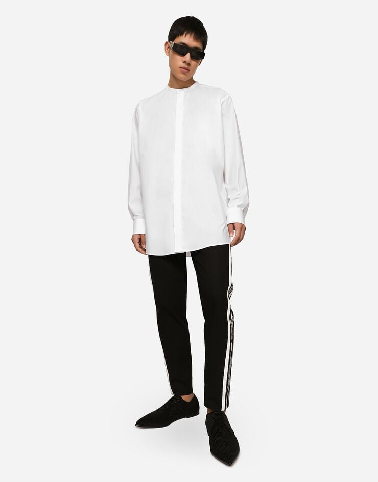 Oversize cotton shirt with Mandarin collar - 2