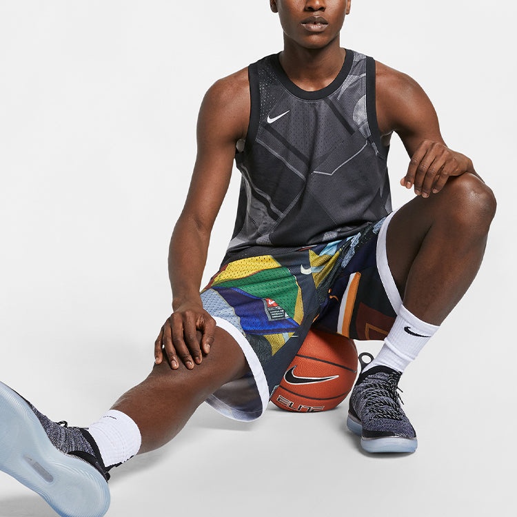 Nike Logo Round Neck Loose Gym Sports Quick Dry Basketball Vest Black AT3188-010 - 2