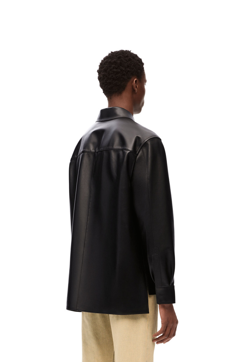 Zip-up overshirt in nappa lambskin 4