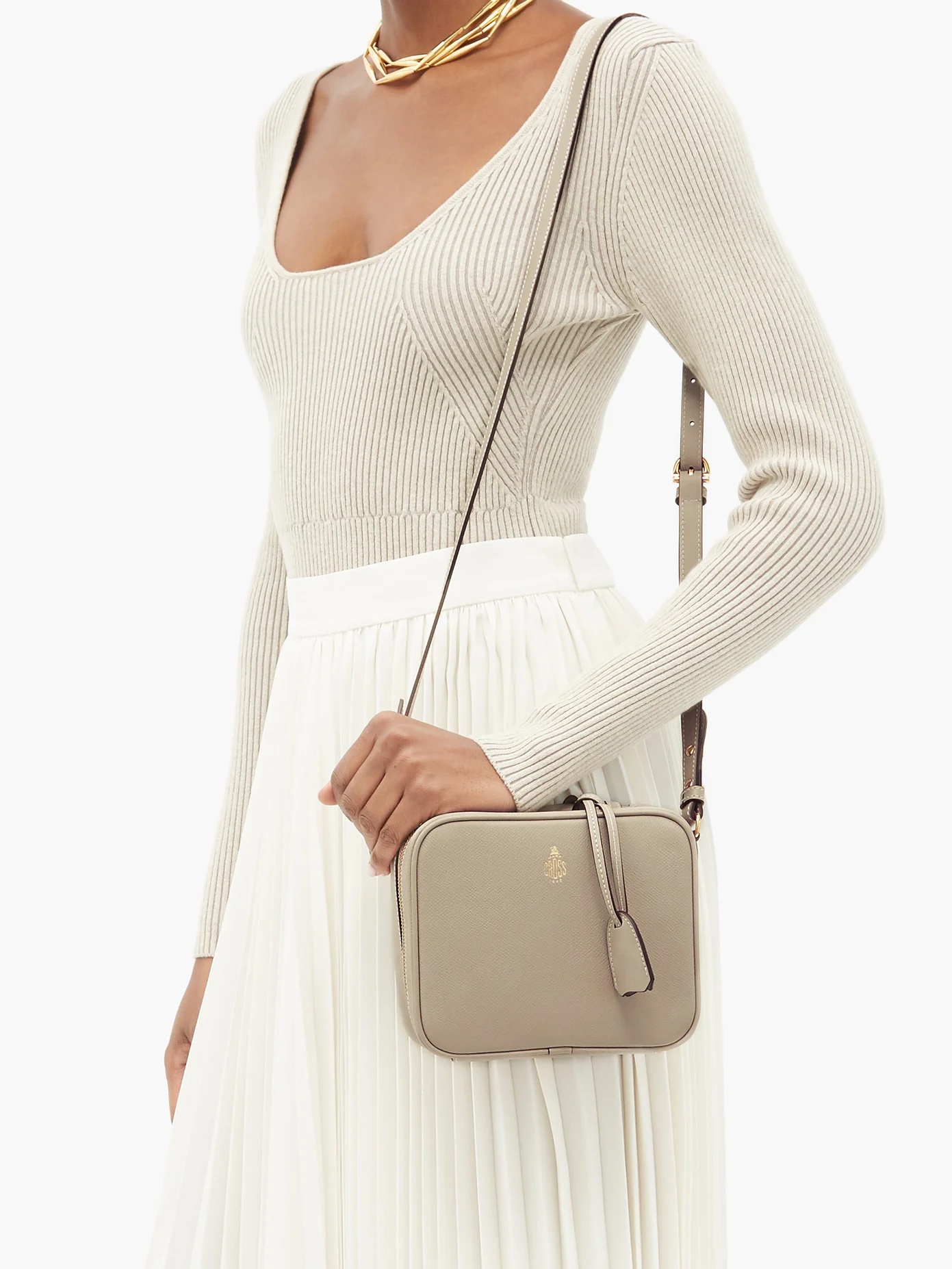 Madison grained-leather cross-body bag - 3