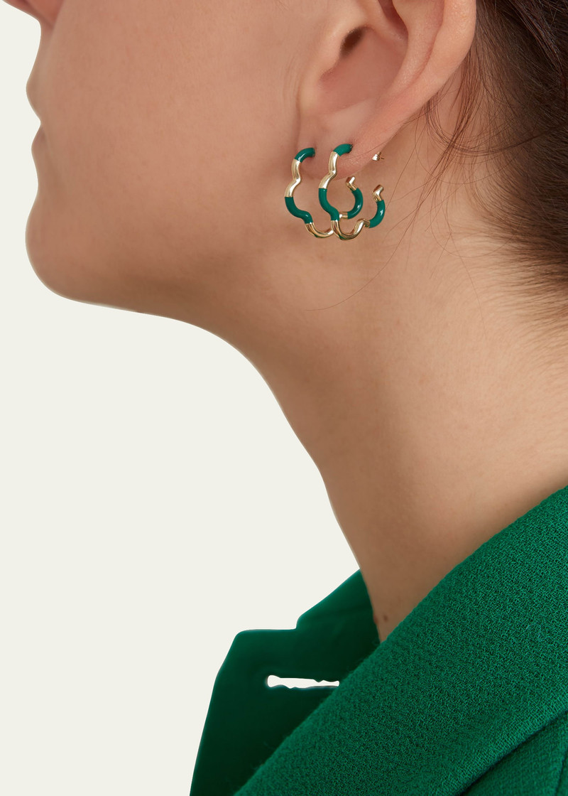 BEA BONGIASCA Evergreen Enamel Mini Earrings outlook