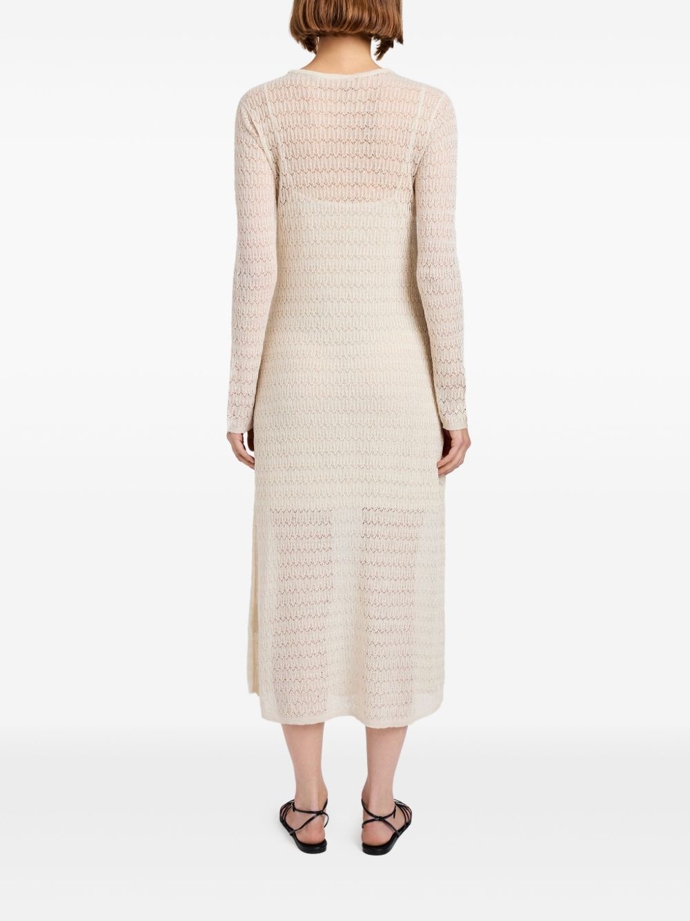 knitted long-sleeve midi dress - 4