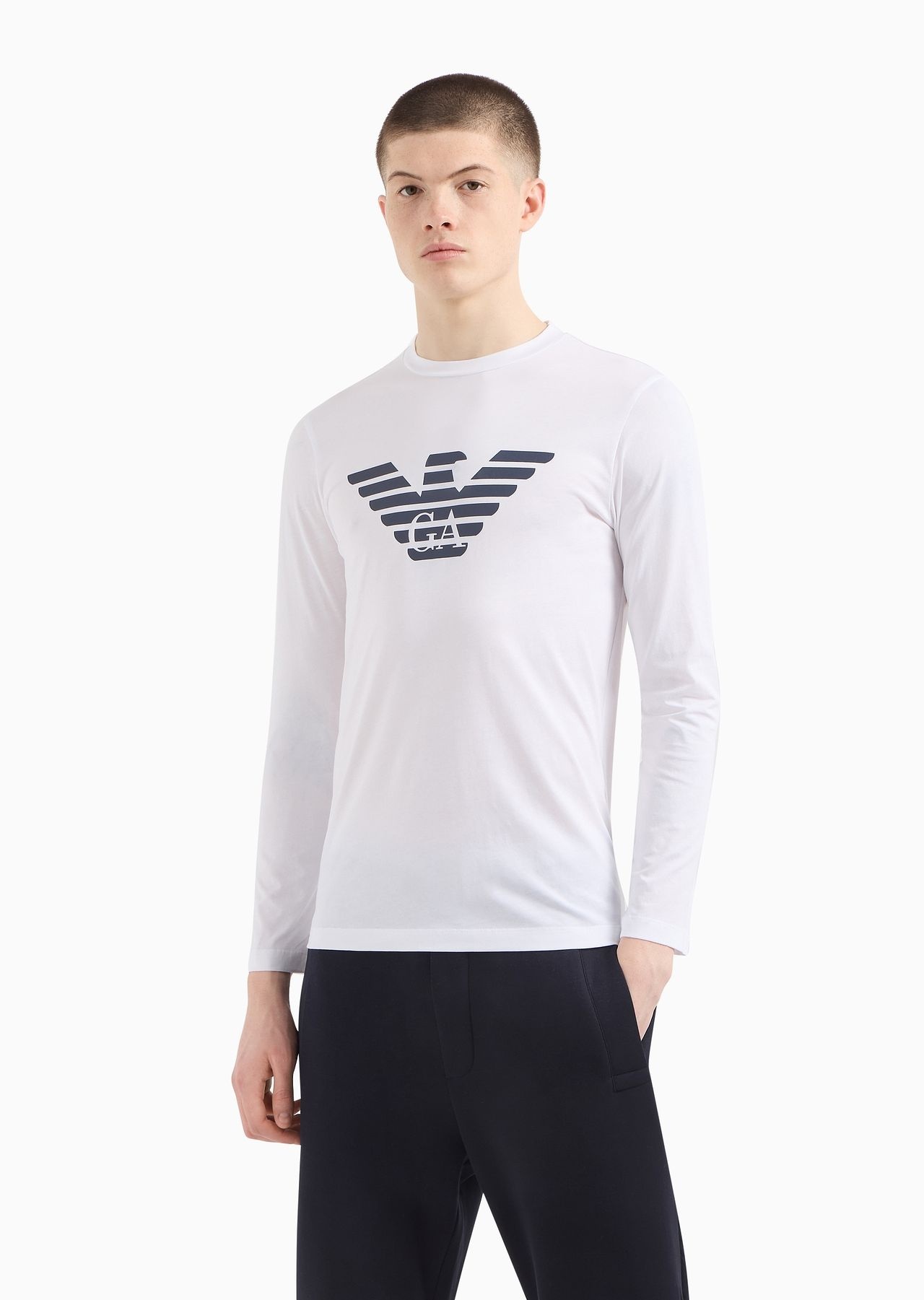 Pima-jersey jumper with printed logo - 2