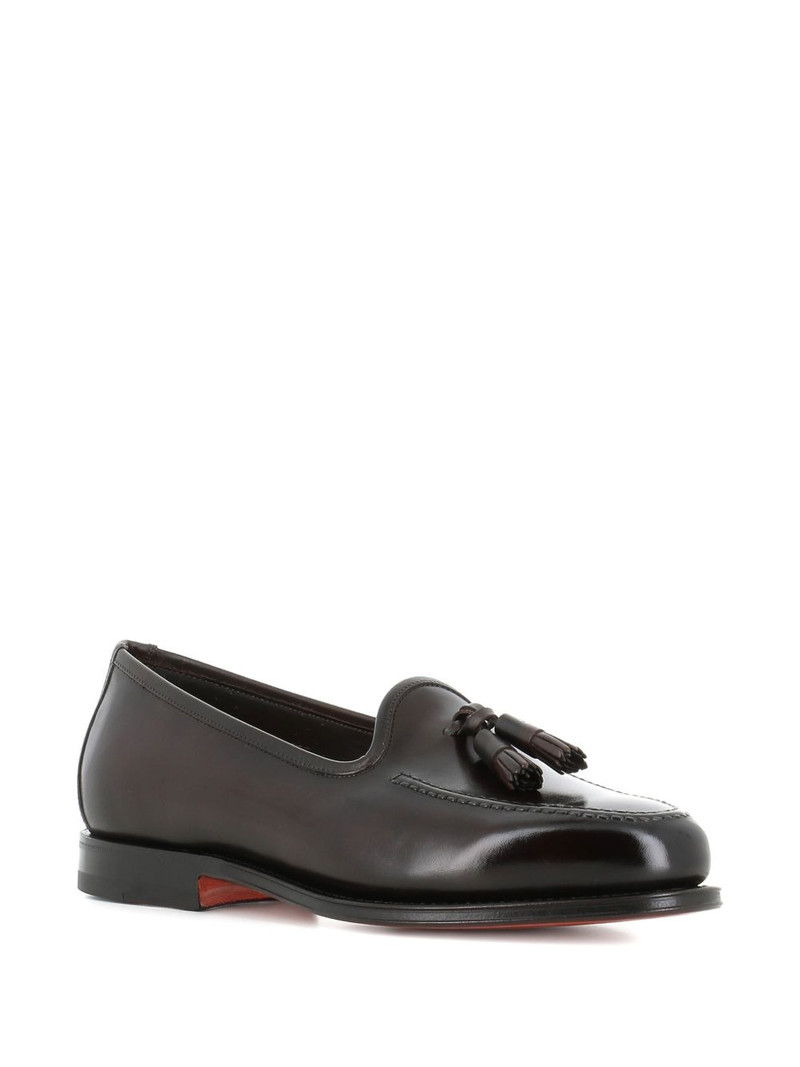 Santoni tassel leather loafers outlook