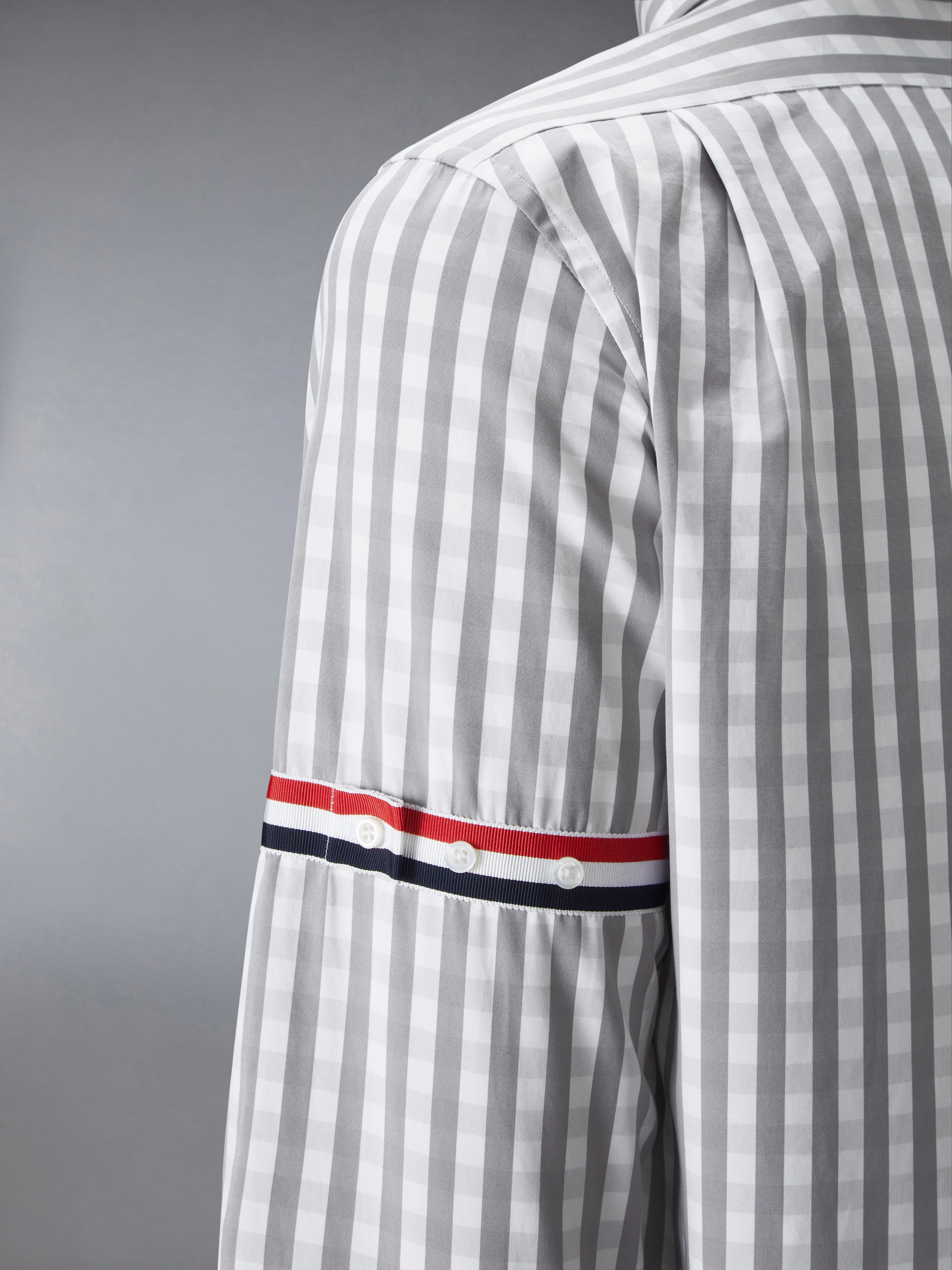 GINGHAM CHECK POPLIN ARMBAND SHIRT - 6