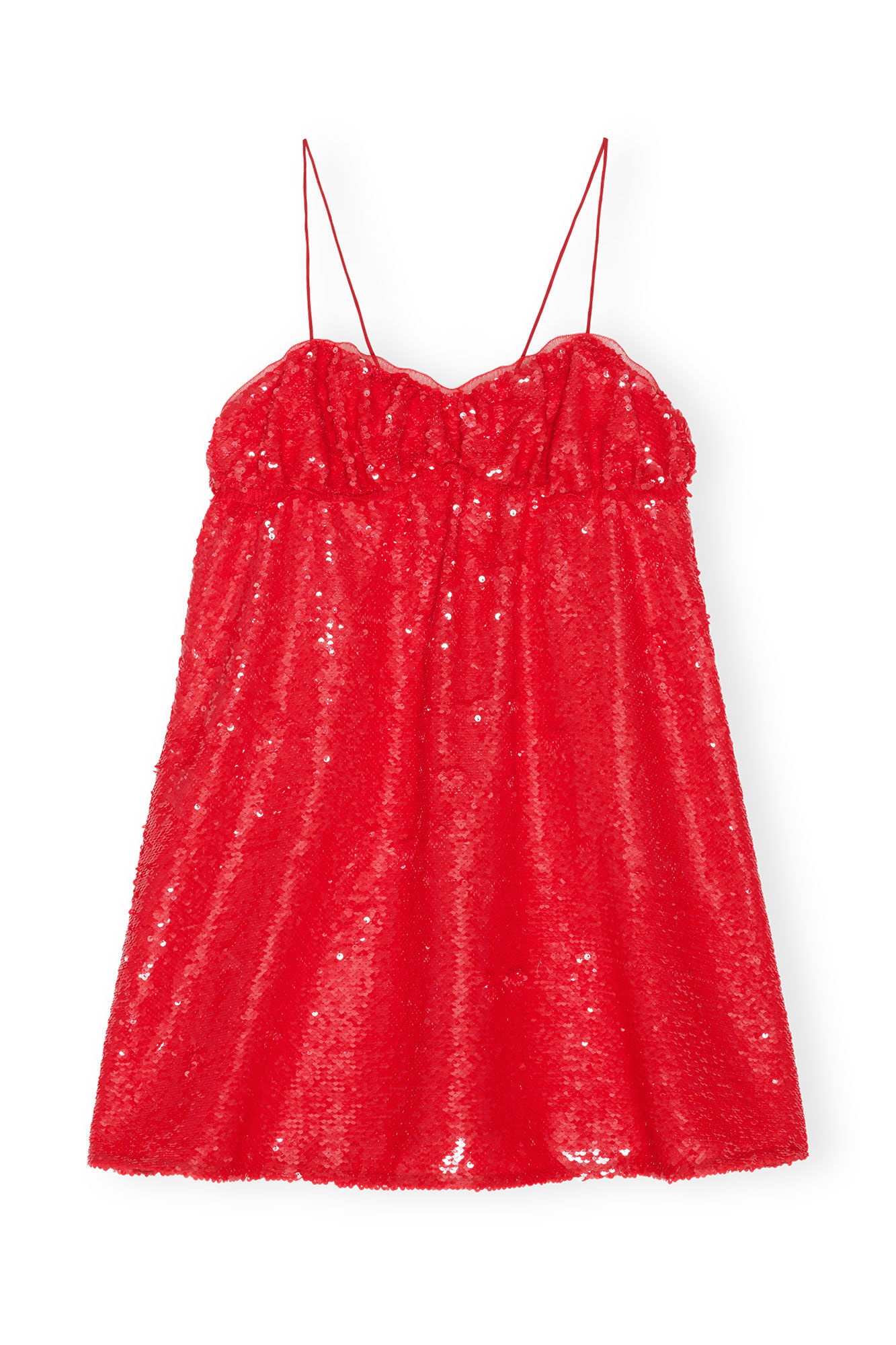 RED SEQUINS MINI DRESS - 1