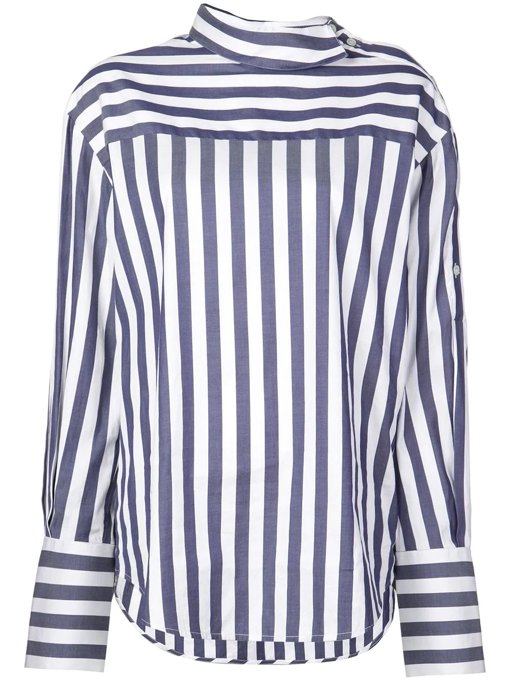 striped shoulder placket shirt - 1