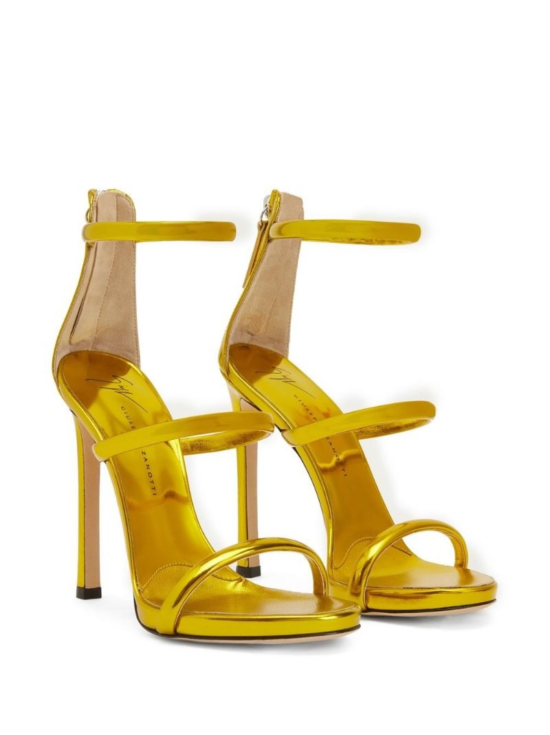 metallic-effect high-heeled sandals - 2