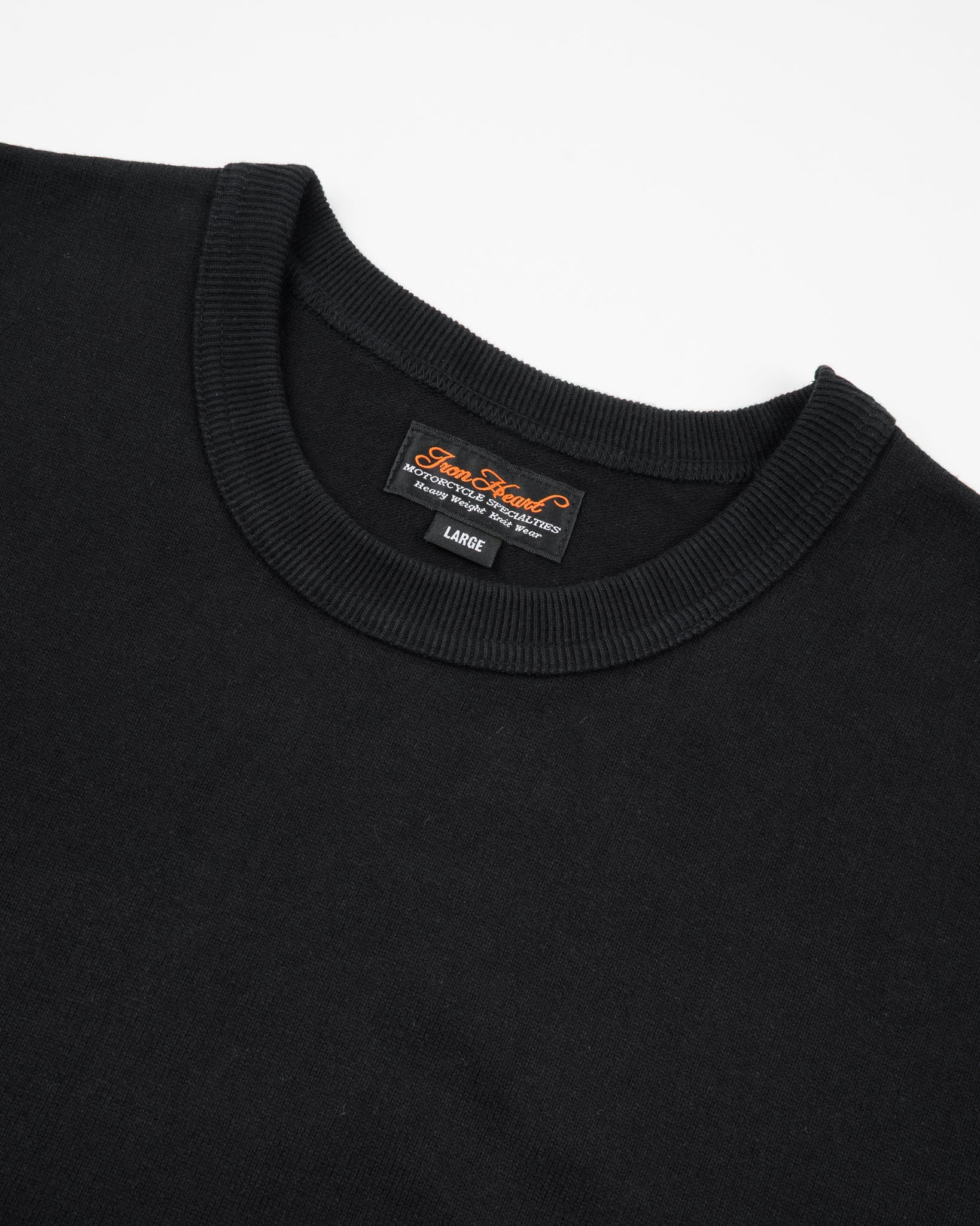 IHTL-1501-BLK 11oz Cotton Knit Long Sleeved Crew Neck Sweater - Black - 6