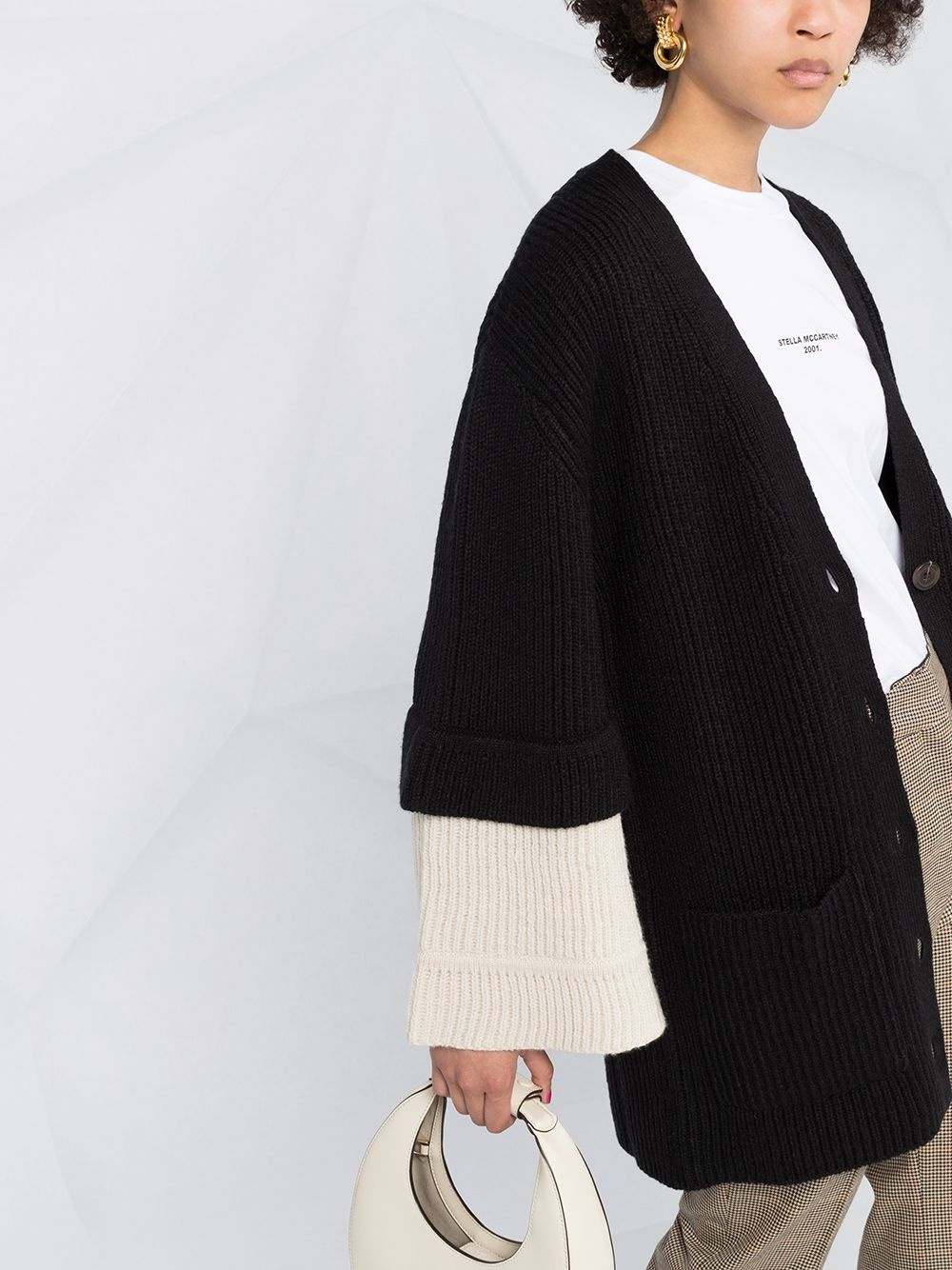 long sleeve ribbed knit cardigan - 5