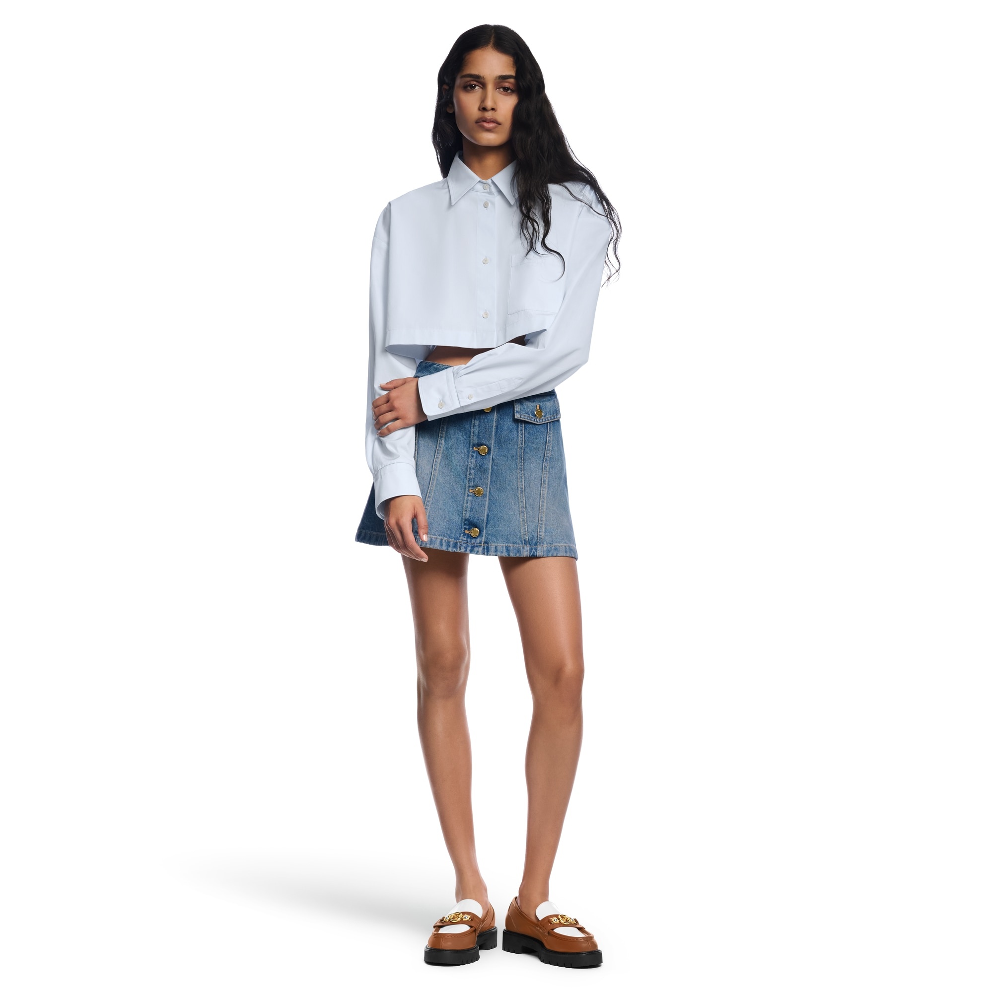 Cropped Cotton Poplin Shirt - 4