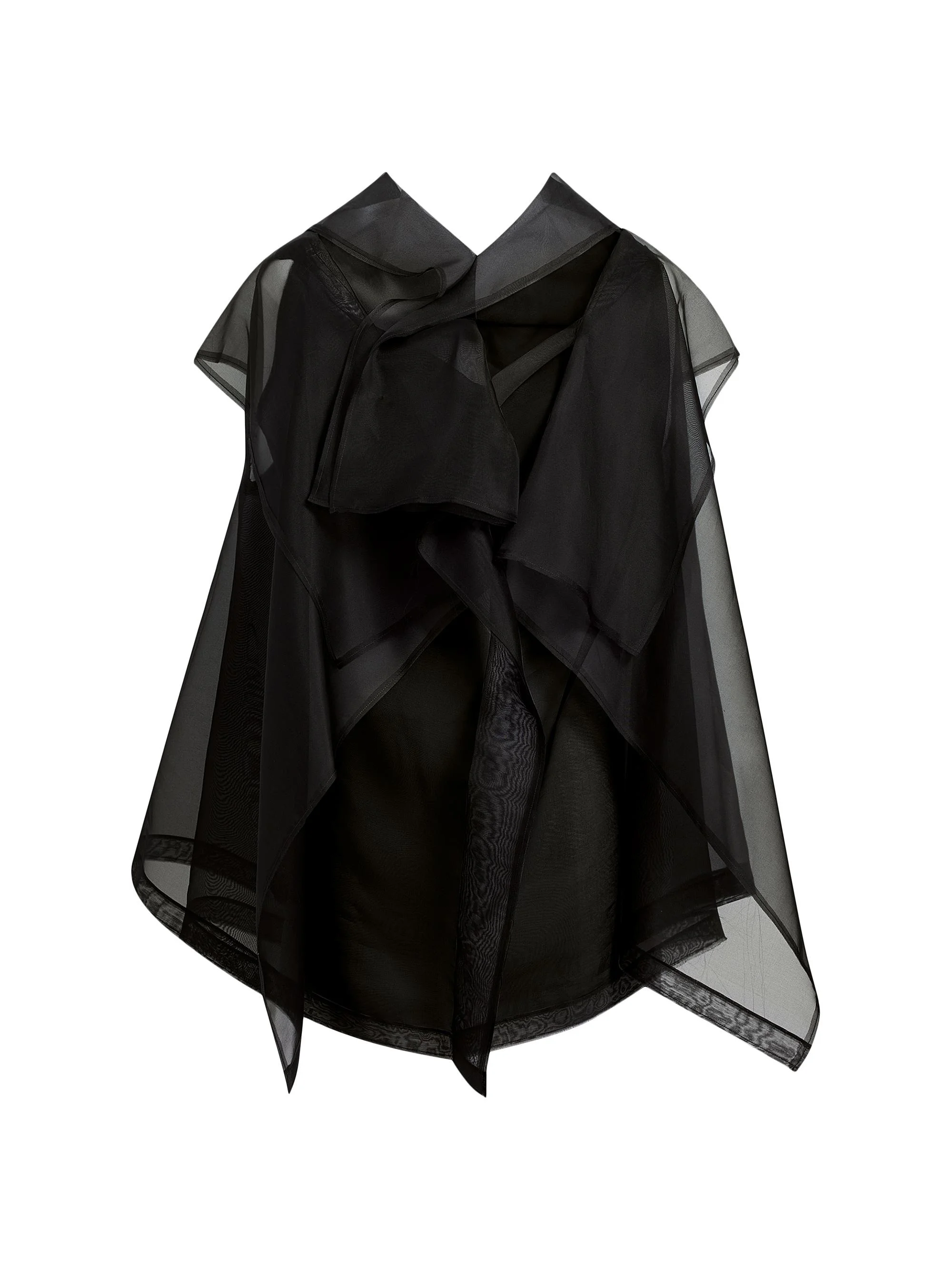 Women's Santana Silk Organza Top - Black - 1