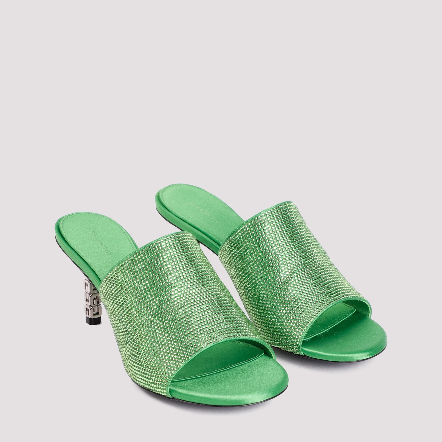 Givenchy G Cube Mules In Satin With Strass Women - 3