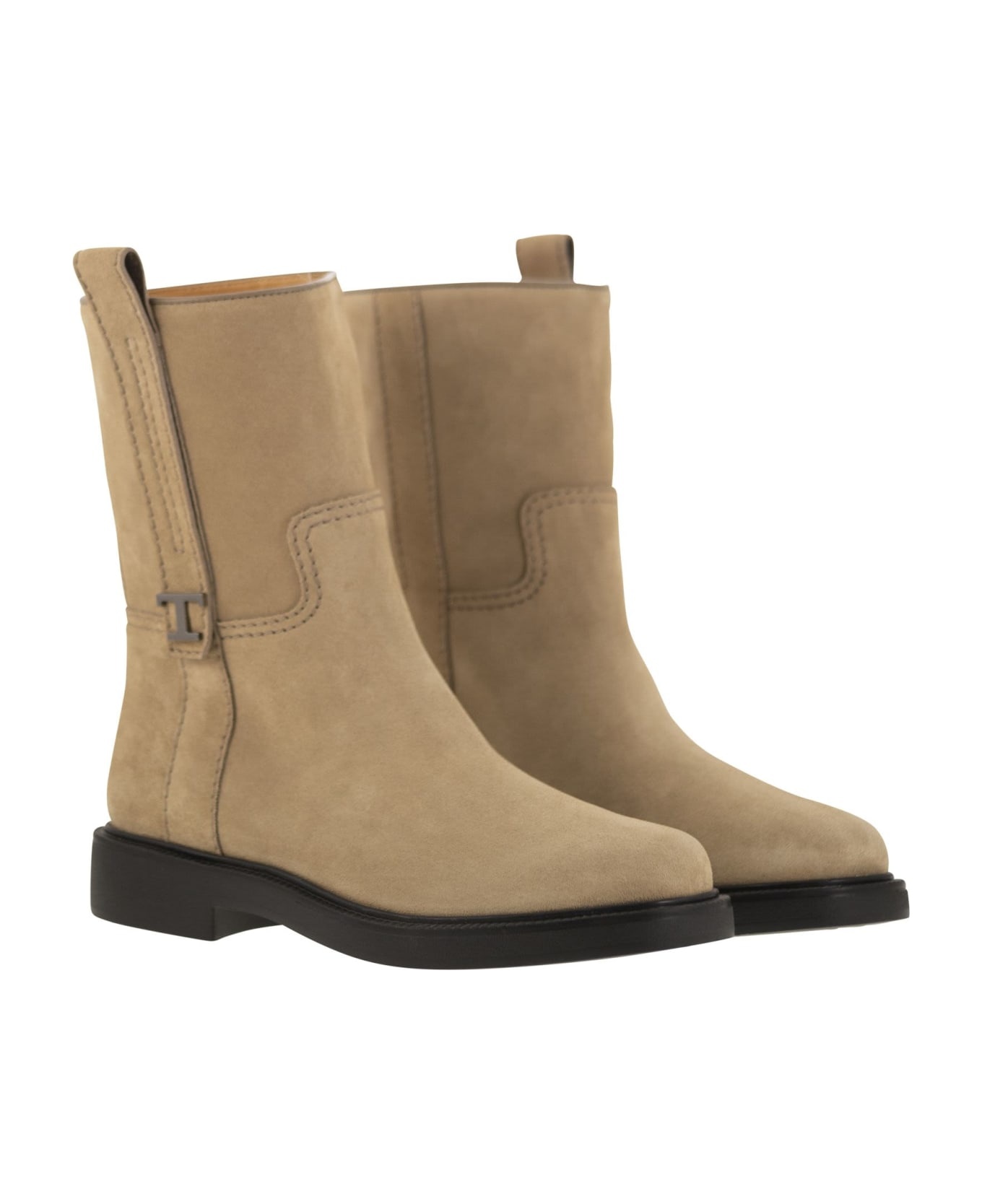 Sand Suede Ankle Boots - 4