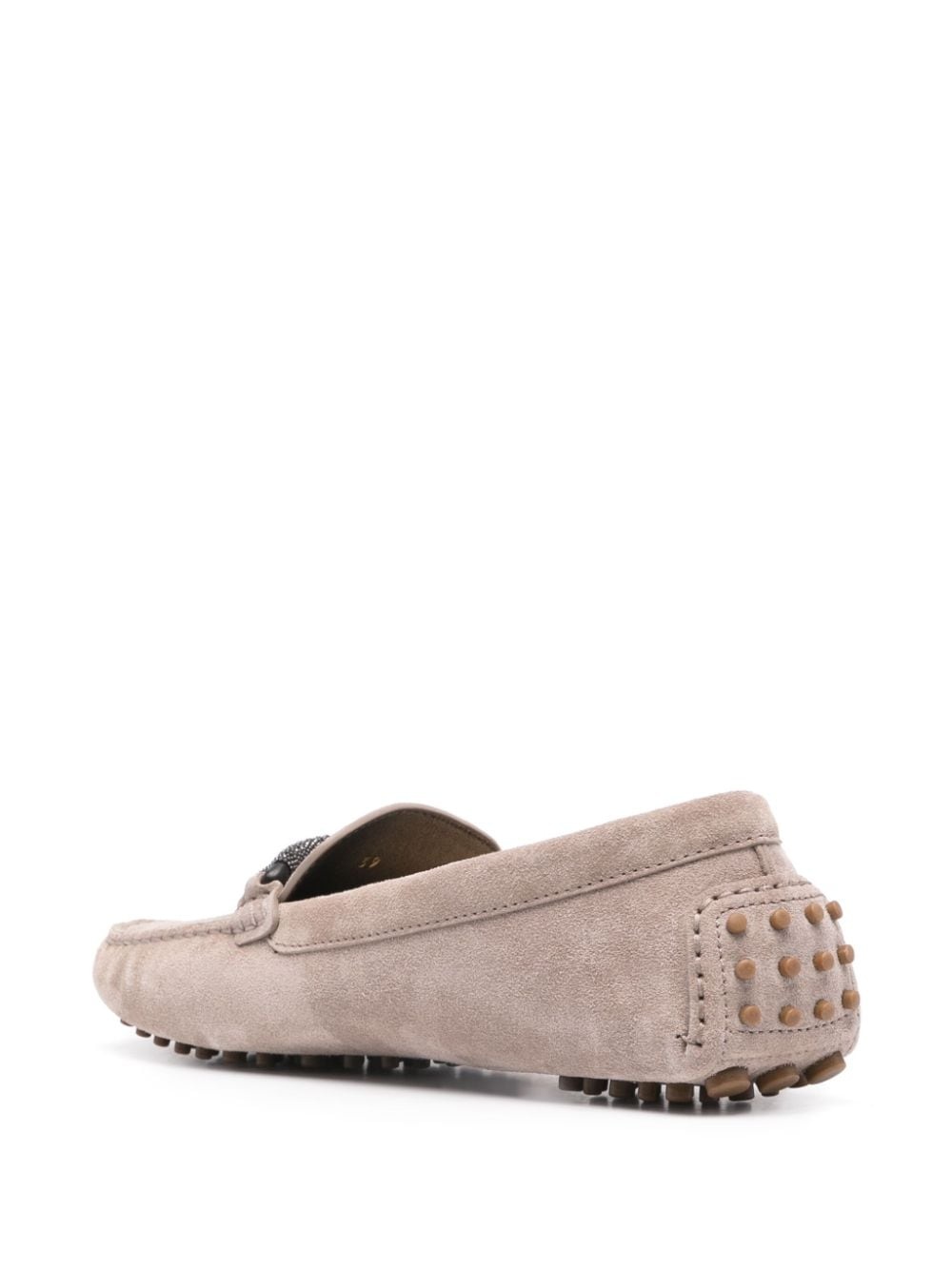 Monili-strap suede loafers - 3