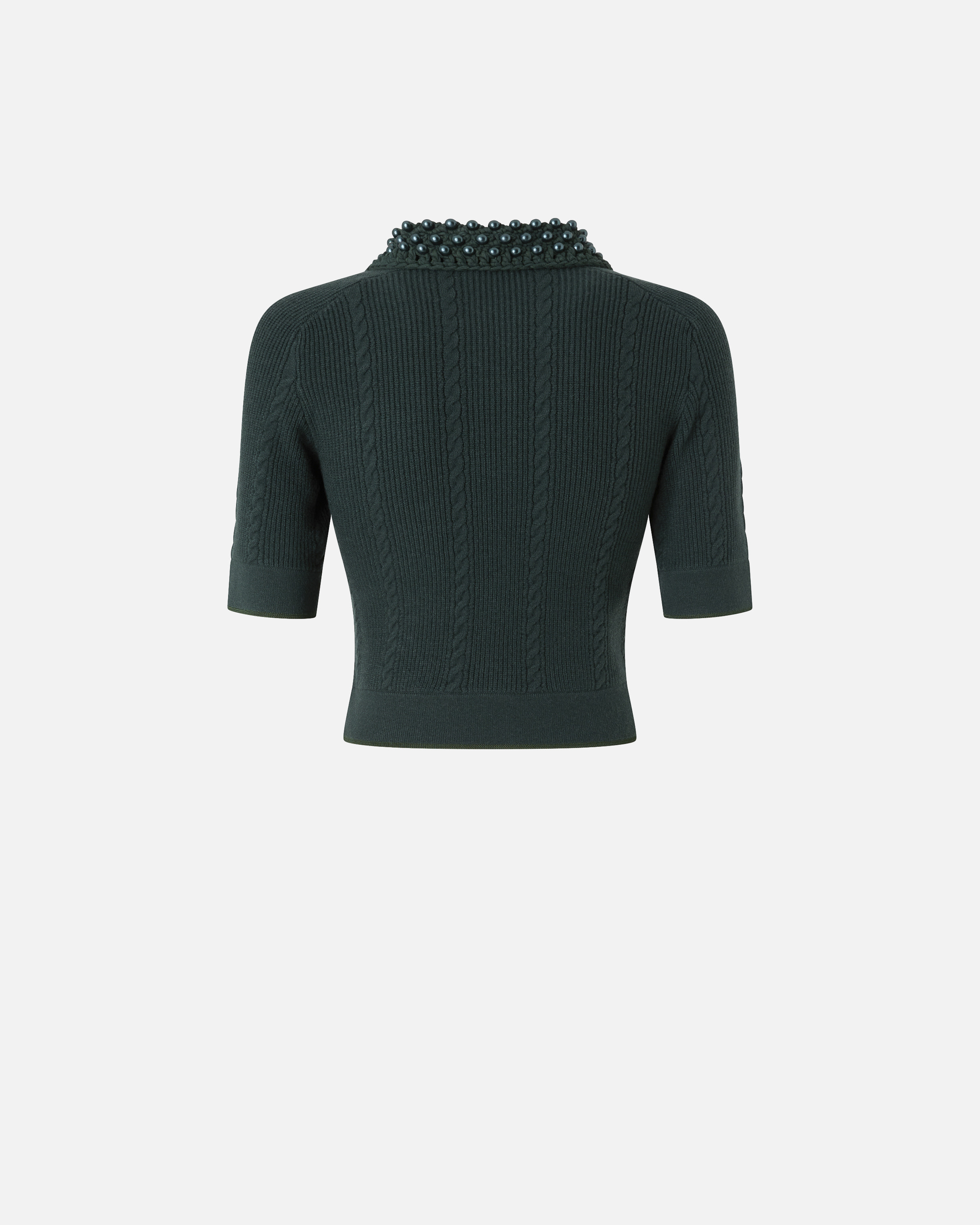 POLO-STYLE SWEATER WITH PEARLS - 6