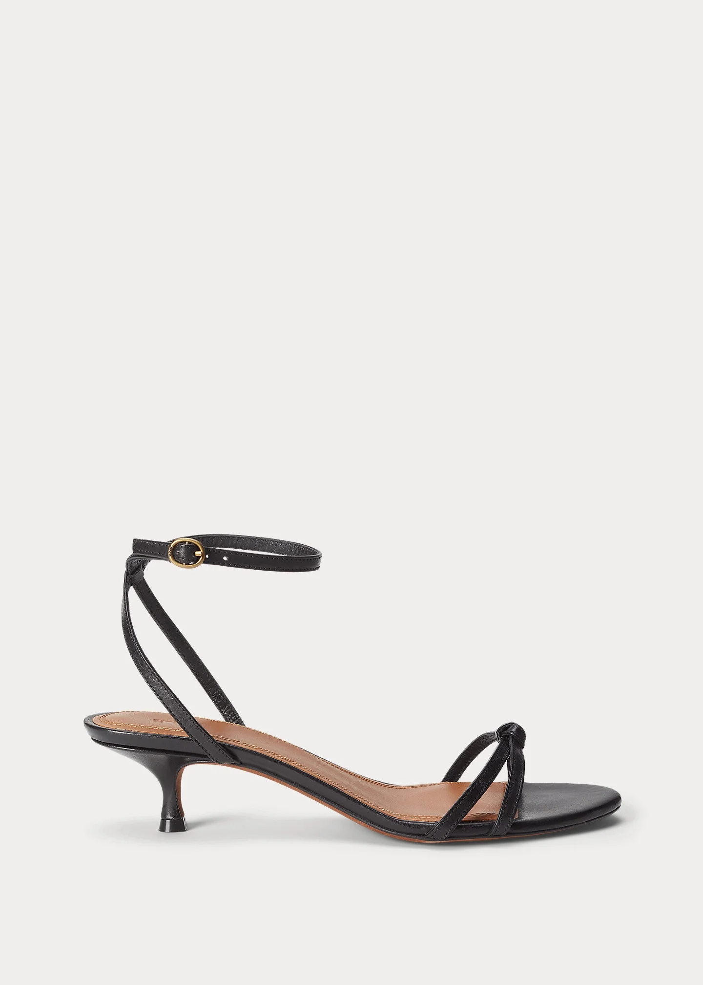 Leather Kitten-Heel Sandal - 1