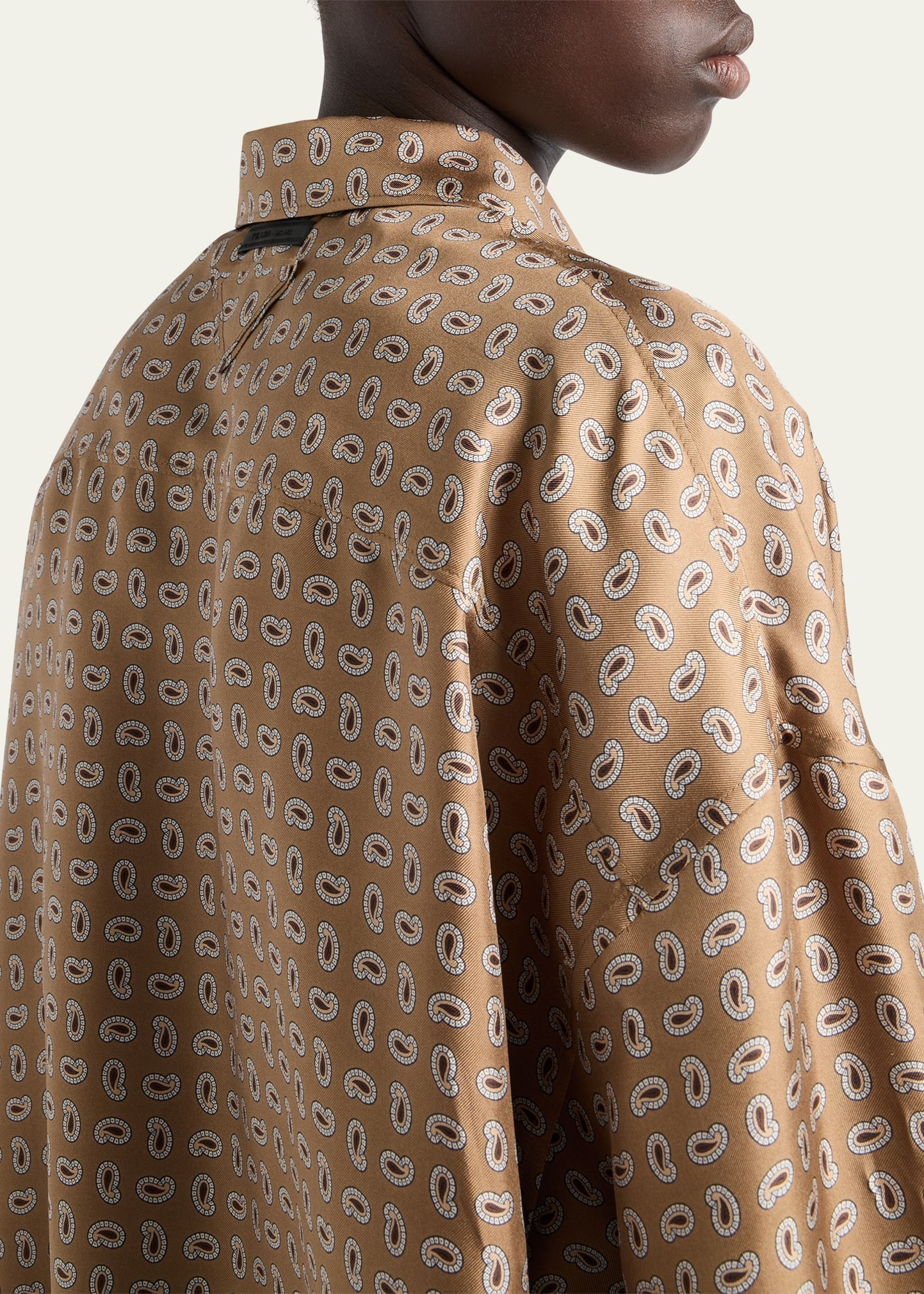 Paisley Button Down Silk Twill Blouse - 4
