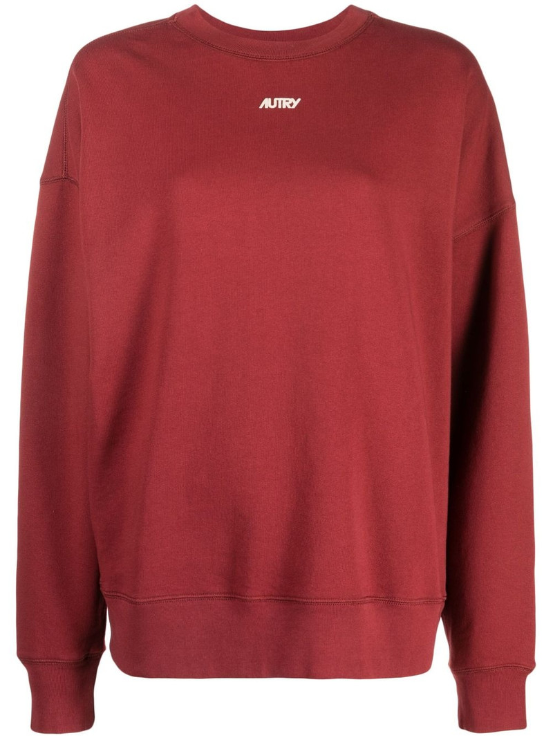 logo-embroidered 코튼 스웨터 1
