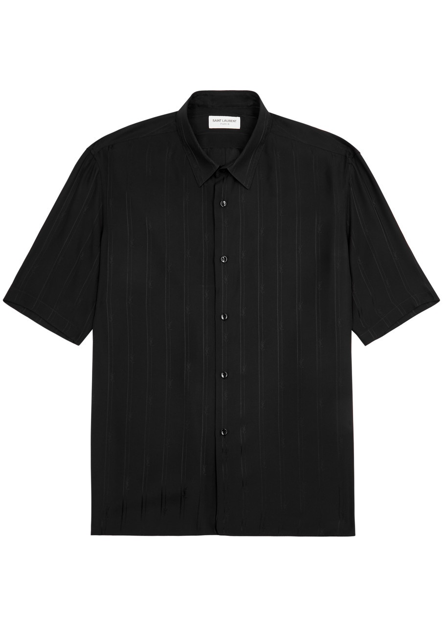 Cassandre logo-jacquard silk shirt - 1