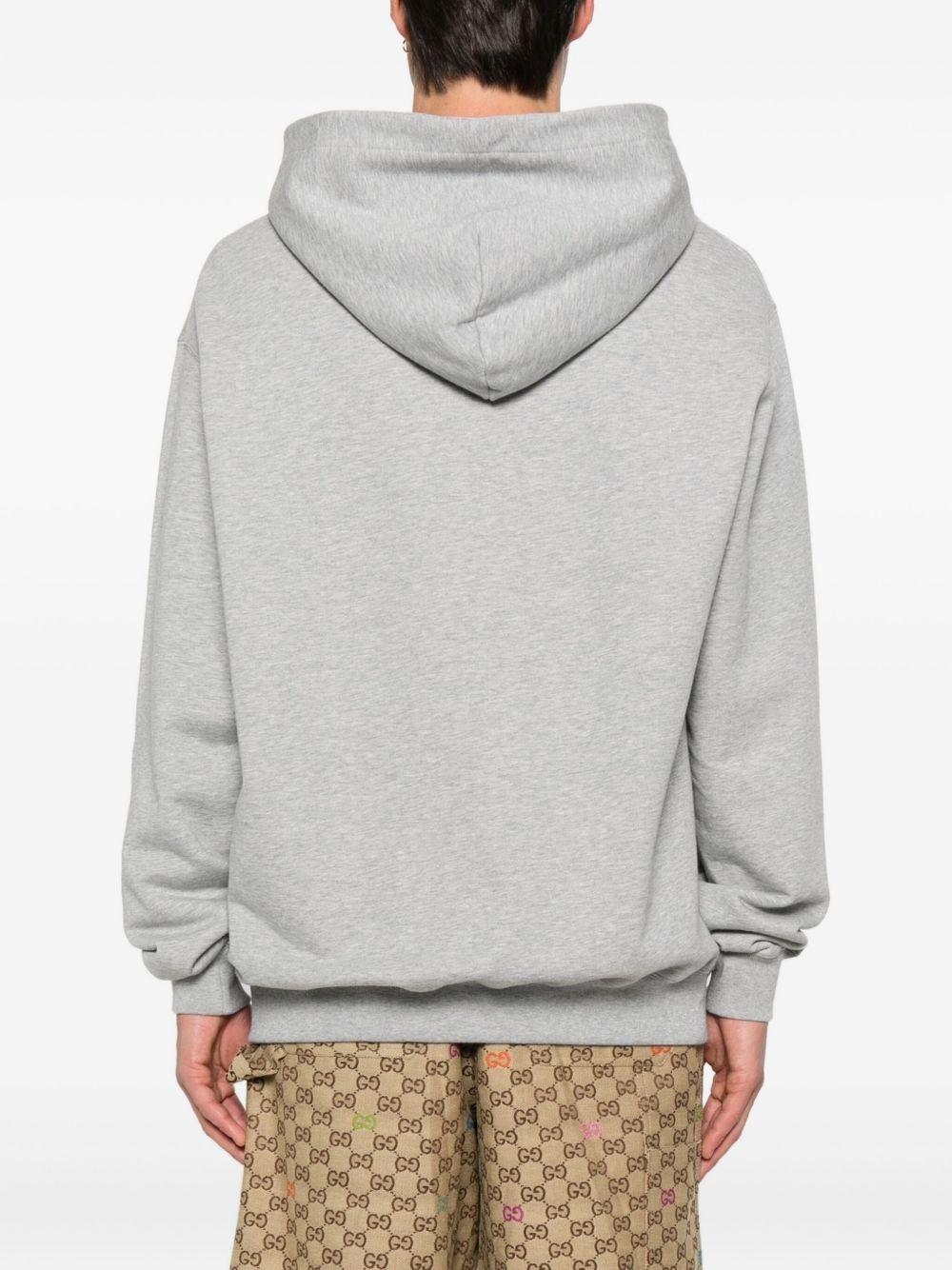 logo-print cotton hoodie - 4