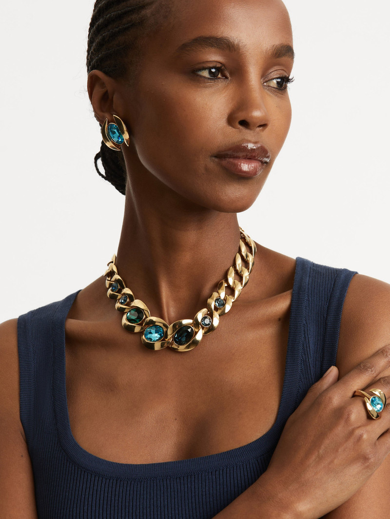 Oscar de la Renta FRAMED OVAL CHAIN-LINK NECKLACE outlook