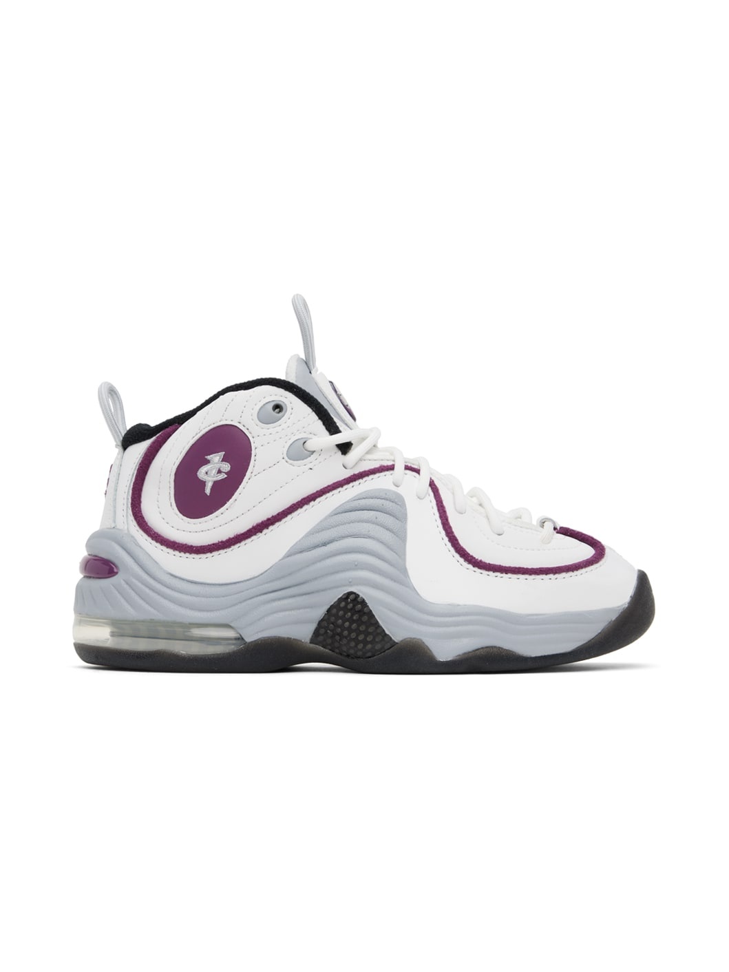 White & Purple Air Penny II Sneakers - 1