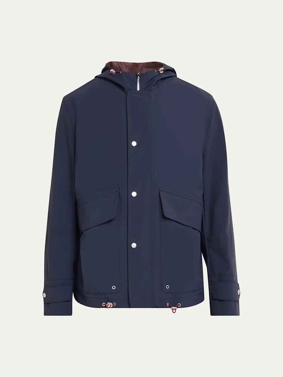 Men's Hooded Water-Resistant Jacket - 1