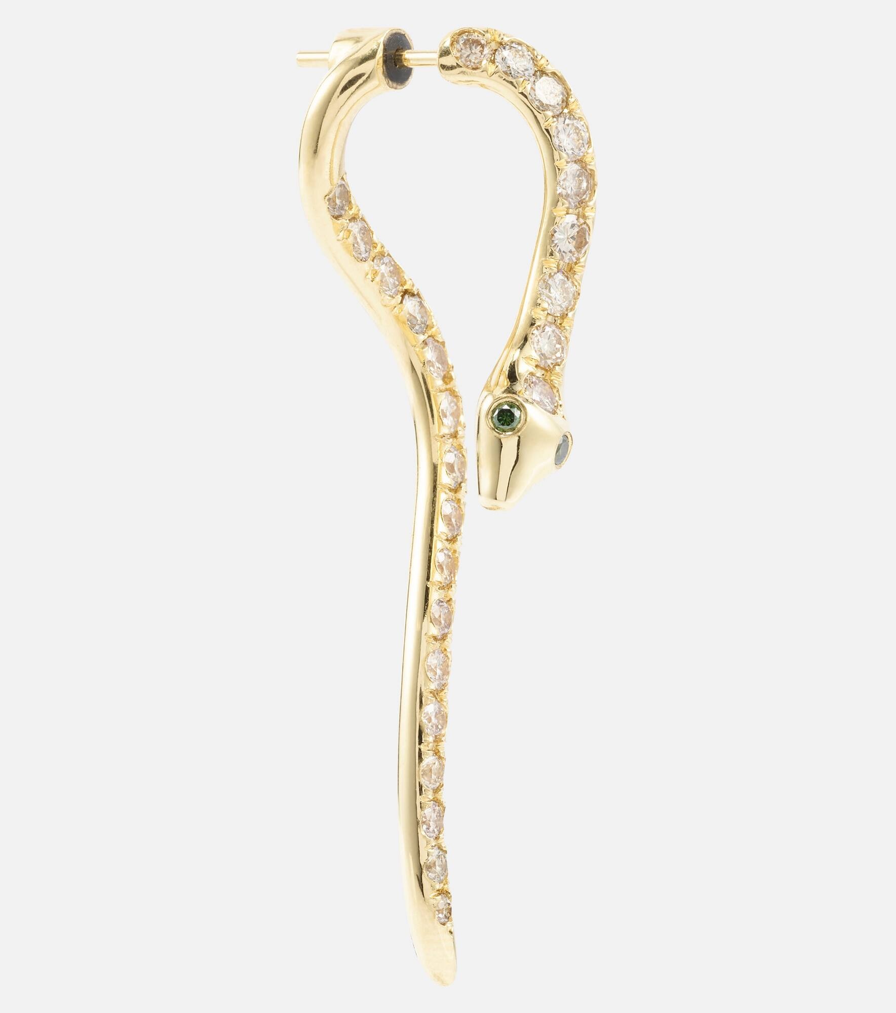 Boa 18kt gold earrings with diamonds - 4