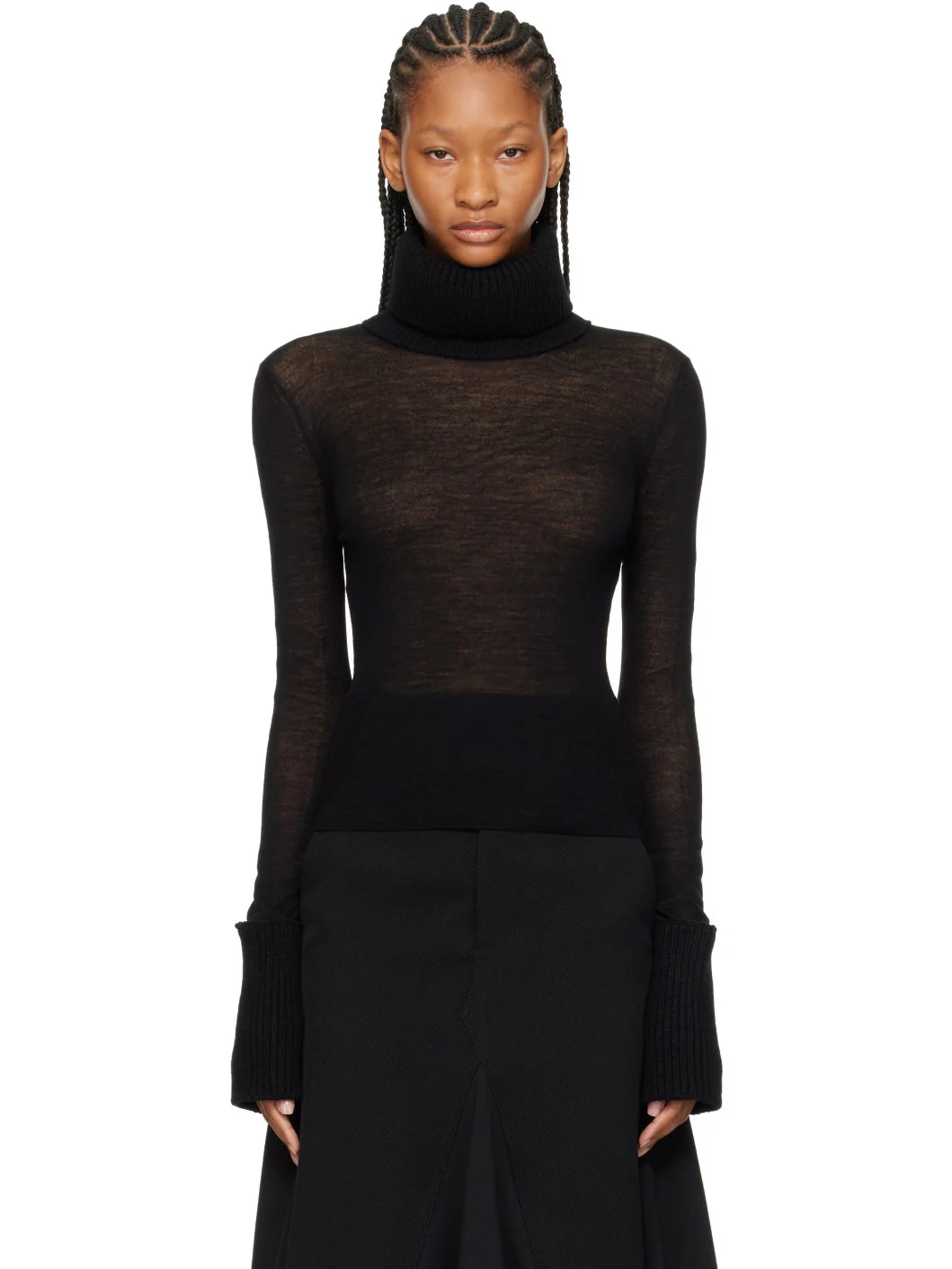 Black Inverse Turtleneck - 1
