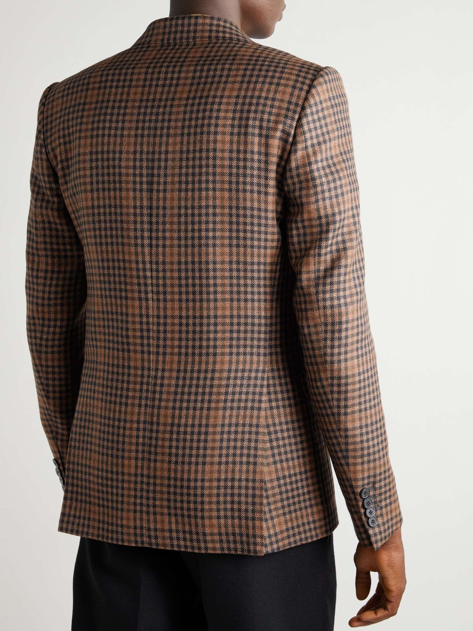 Slim-Fit Checked Wool-Blend Suit Jacket - 4