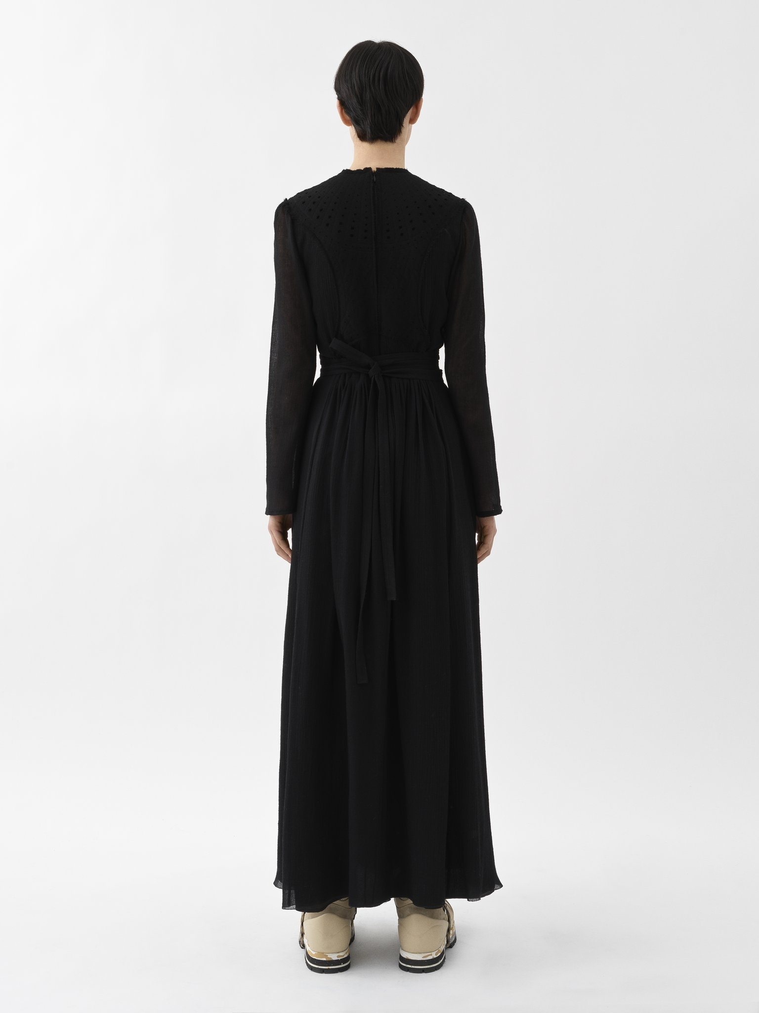 BELTED LONG DRESS - 4