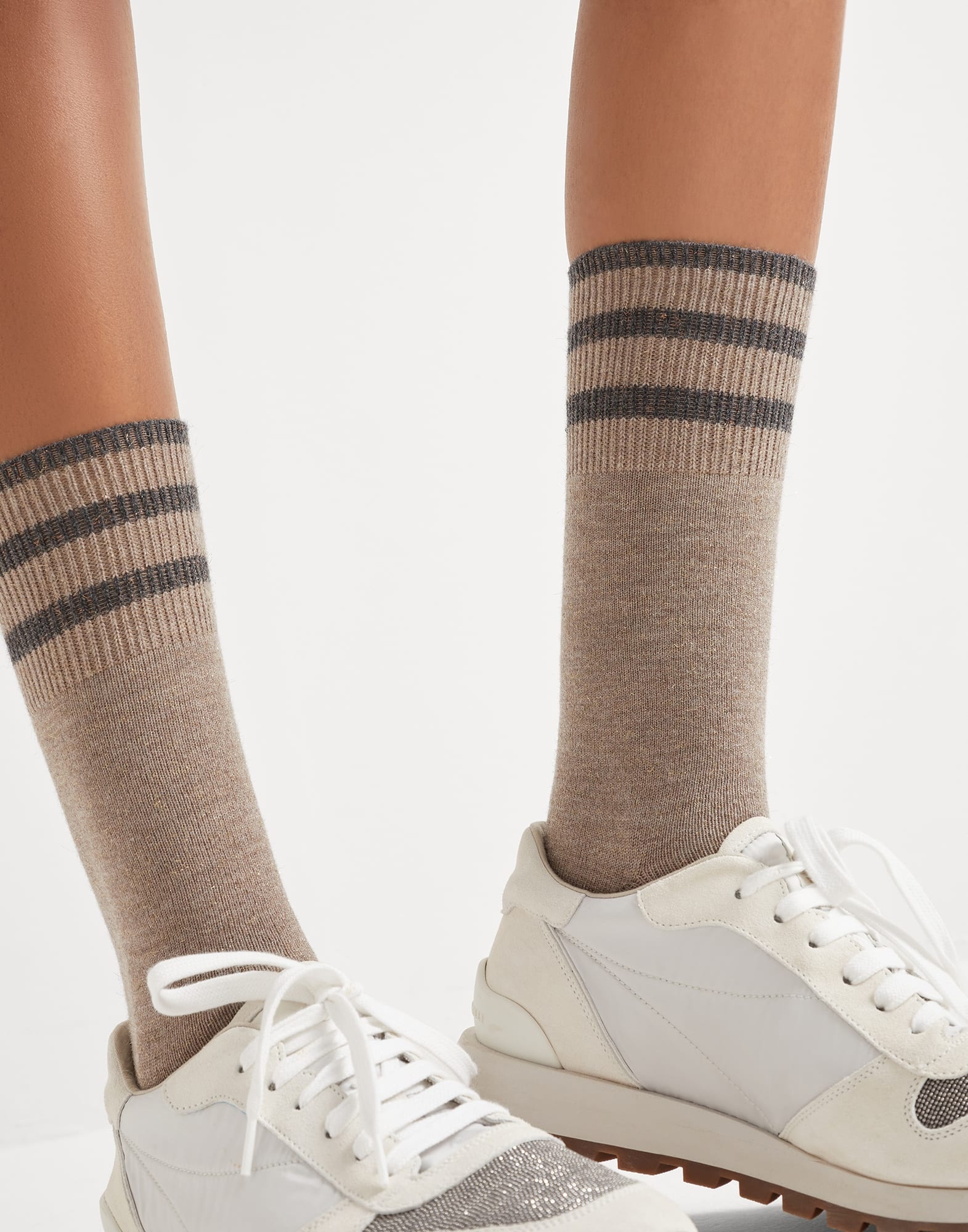 Sparkling cashmere knit socks - 3