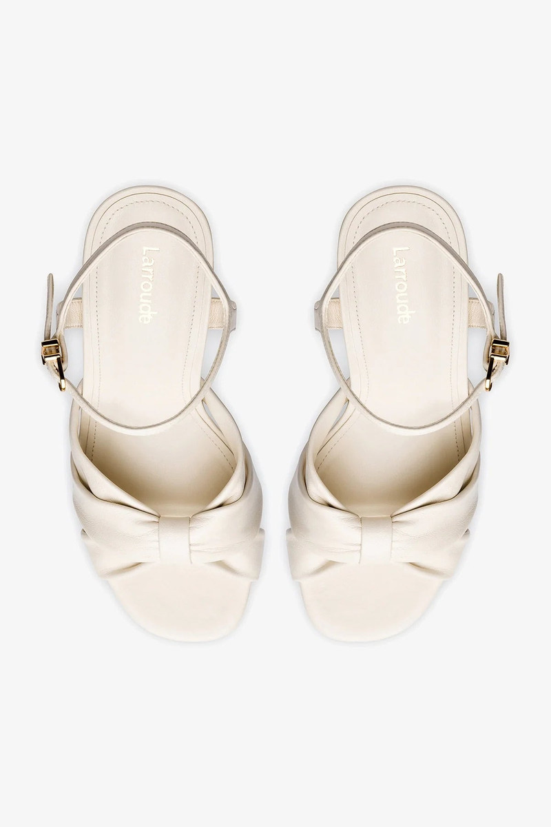 Vivienne Platform Sandal In Ivory Leather 3