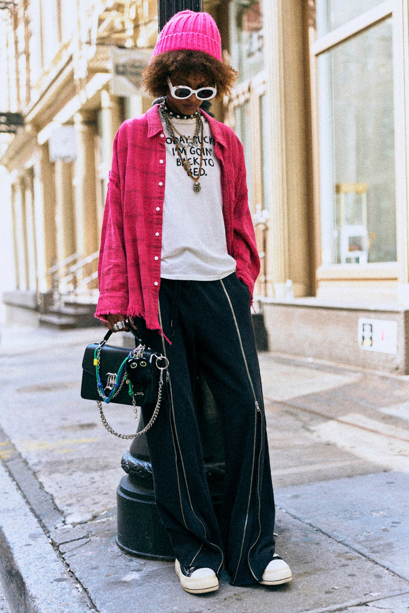 ZIPPERED WIDE LEG SWEATPANT 1