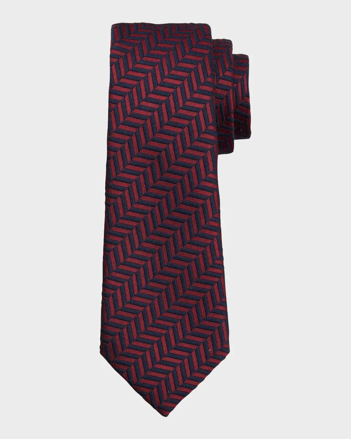 Men's Geometric Herringbone Tie - 1