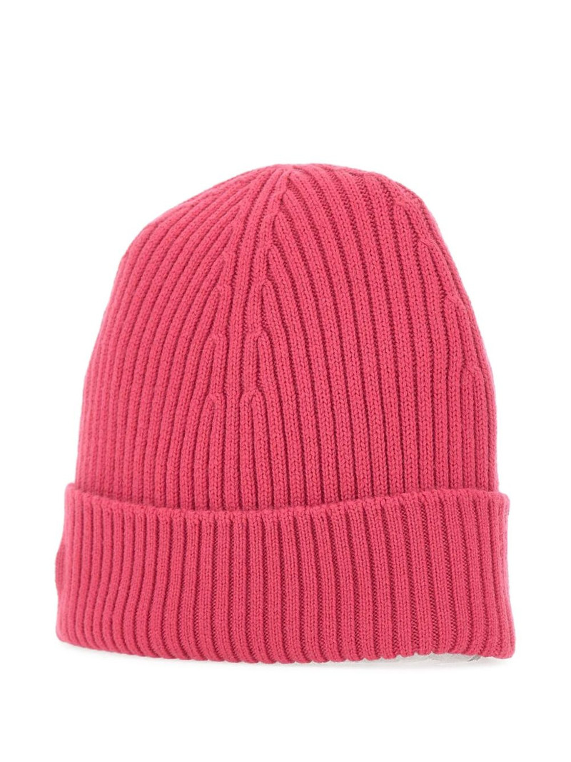 LACOSTE ribbed logo-patch beanie hat outlook