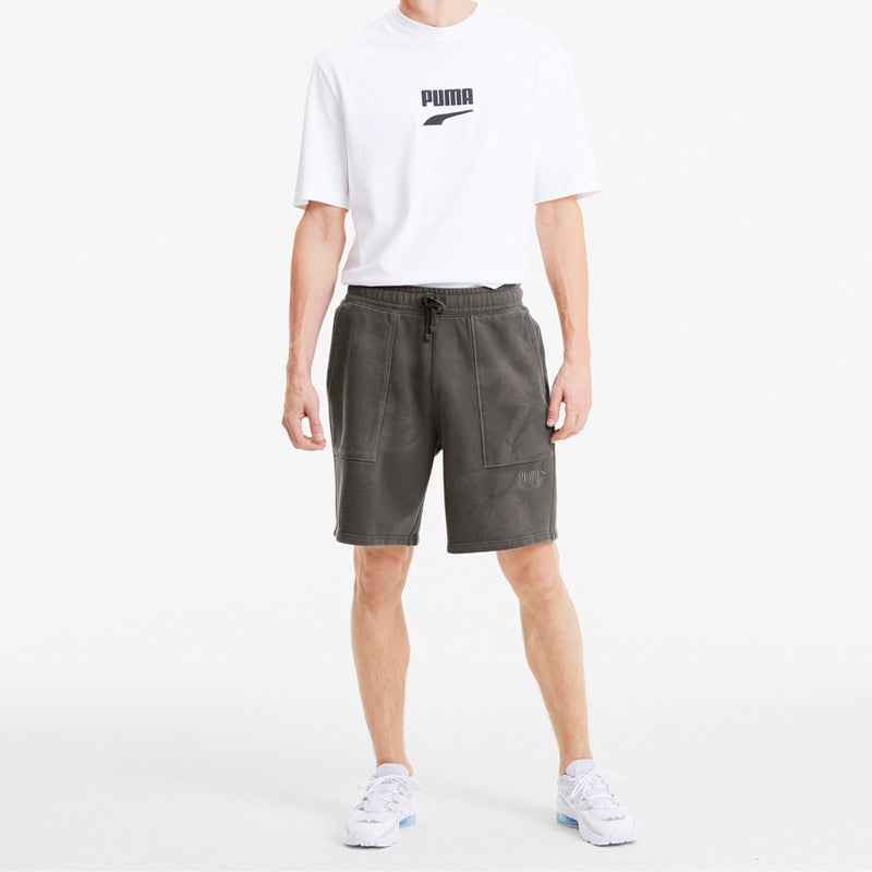 PUMA Solid Color Drawstring Casual Shorts Gray 598524-45 - 4