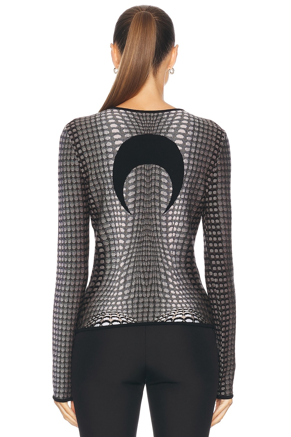Moon Skin Jacquard Knit Fitted Sweater - 3