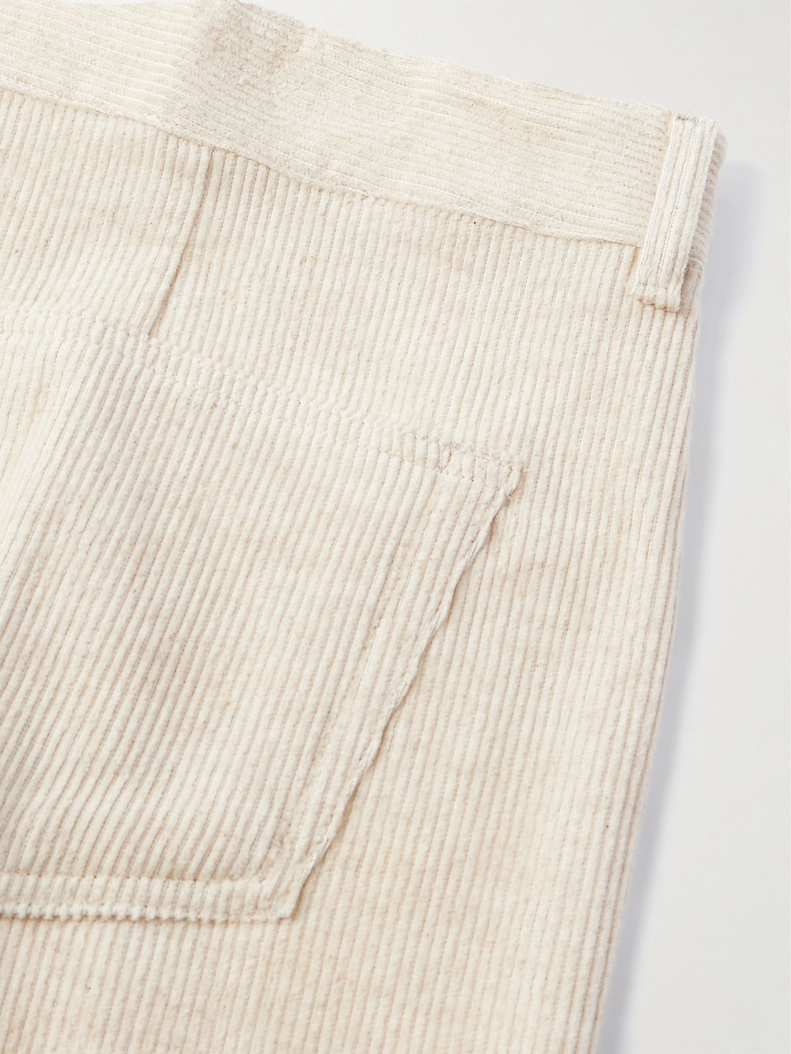 Geth Wide-Leg Cotton and Linen-Blend Corduroy Trousers Off-white - 5