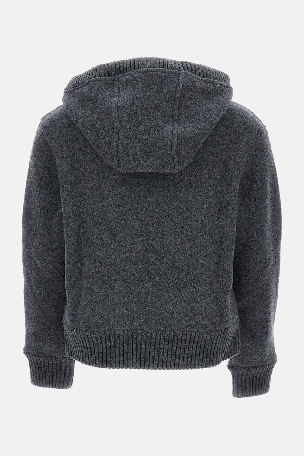 ZIP UP HOODIE IN WOOL - 2
