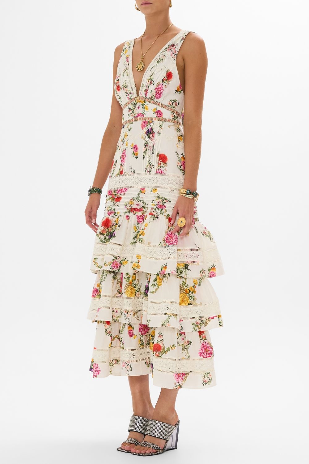 TIERED RUFFLE HEM DRESS - 4