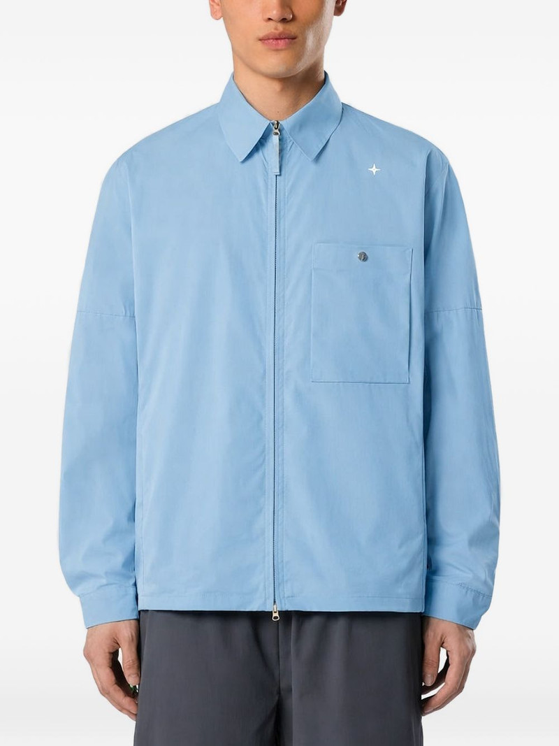 Stone Island zipped blue overshirt outlook